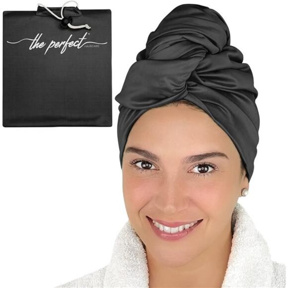 Microfiber Hair Towel Wrap for Women - Gift and Travel - Smooth like Silk - Picture 1 of 7